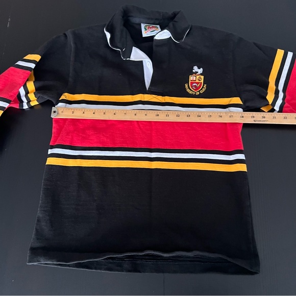 University of Guelph Black Rugby Shirt with Red and Yellow Stripes - Picture 8 of 8